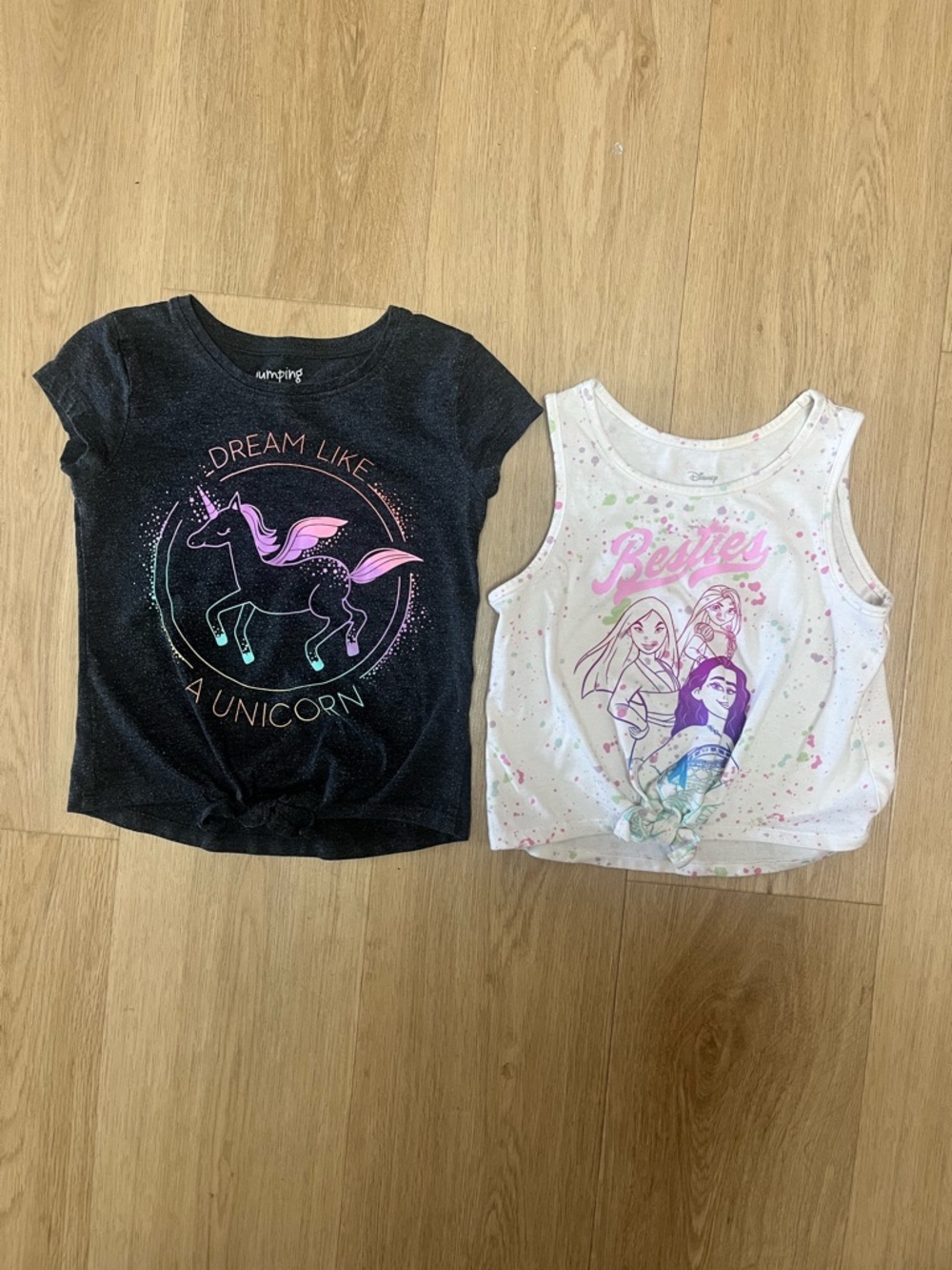 jumping beans Black Short-Sleeve Tee with Pink & Purple Unicorn Graphic